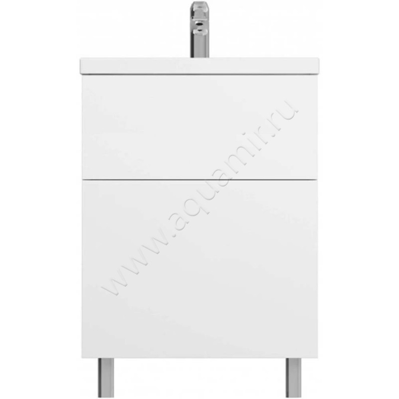 Тумба под раковину AM.PM Gem 60 см, белый глянец M90FSX06022WG32 в интерьере