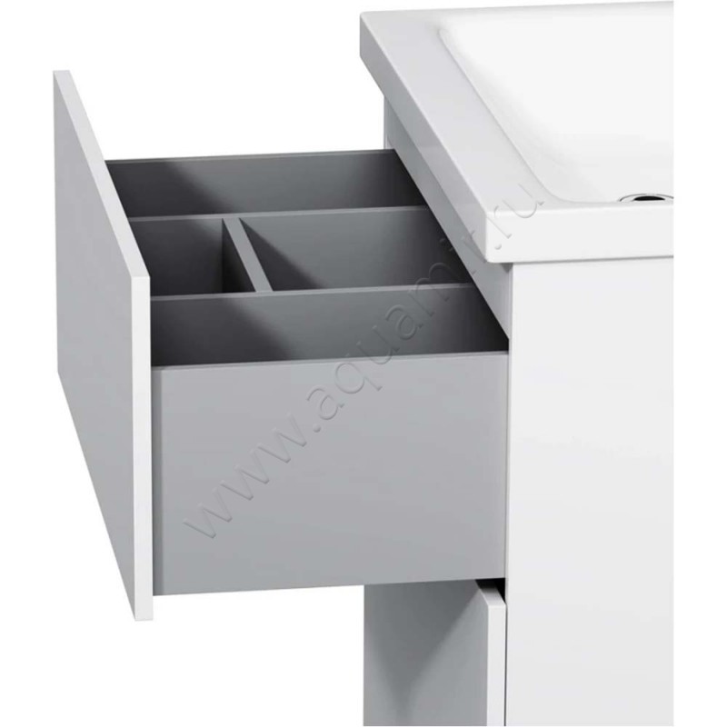 Тумба под раковину AM.PM Gem 60 см, белый глянец M90FSX06022WG32 в интерьере