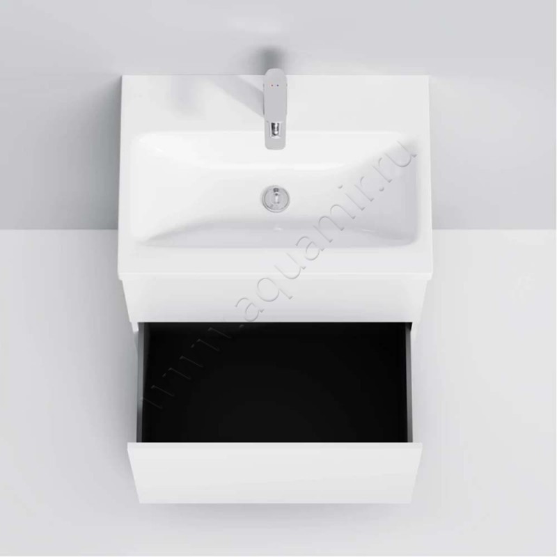 Тумба под раковину AM.PM Gem 60 см, белый глянец M90FSX06022WG32 в интерьере