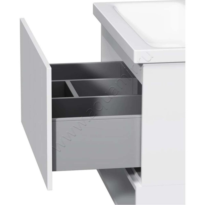 Тумба под раковину AM.PM Gem 75 см, белый глянец M90FHX07521WG в интерьере