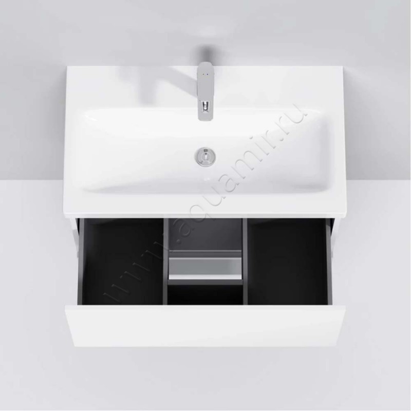 Тумба под раковину AM.PM Gem 75 см, белый глянец M90FHX07521WG в интерьере