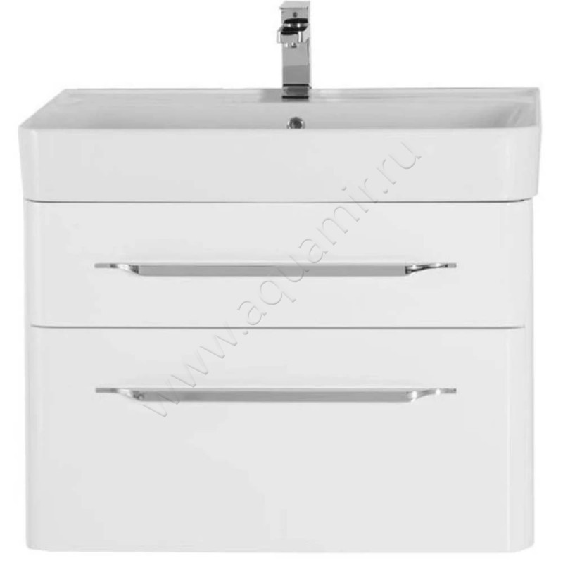 Тумба под раковину Aquanet Виченца 78,7 см, белый глянец 00196963 в интерьере