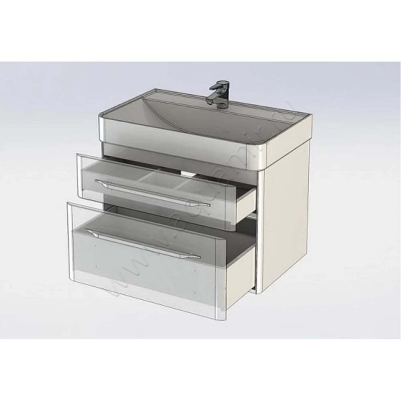 Тумба под раковину Aquanet Виченца 78,7 см, белый глянец 00196963 в интерьере