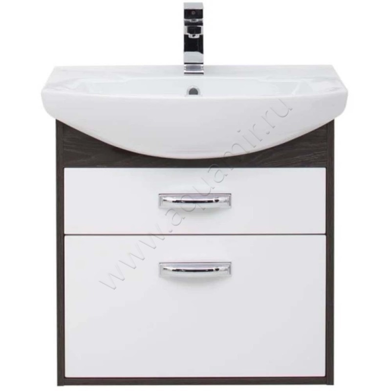Тумба под раковину Aquanet Грейс 60,4 см, белый/дуб кантенбери/темное дерево 00198378 в интерьере