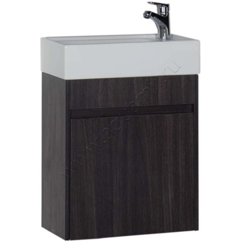 Тумба под раковину Aquanet Лидс 49,1 см, темное дерево/эвкалипт мистери 00182744 в интерьере