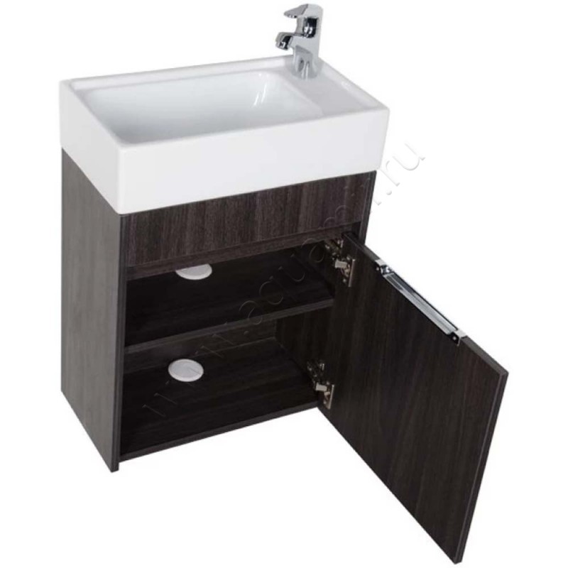 Тумба под раковину Aquanet Лидс 49,1 см, темное дерево/эвкалипт мистери 00182744 в интерьере