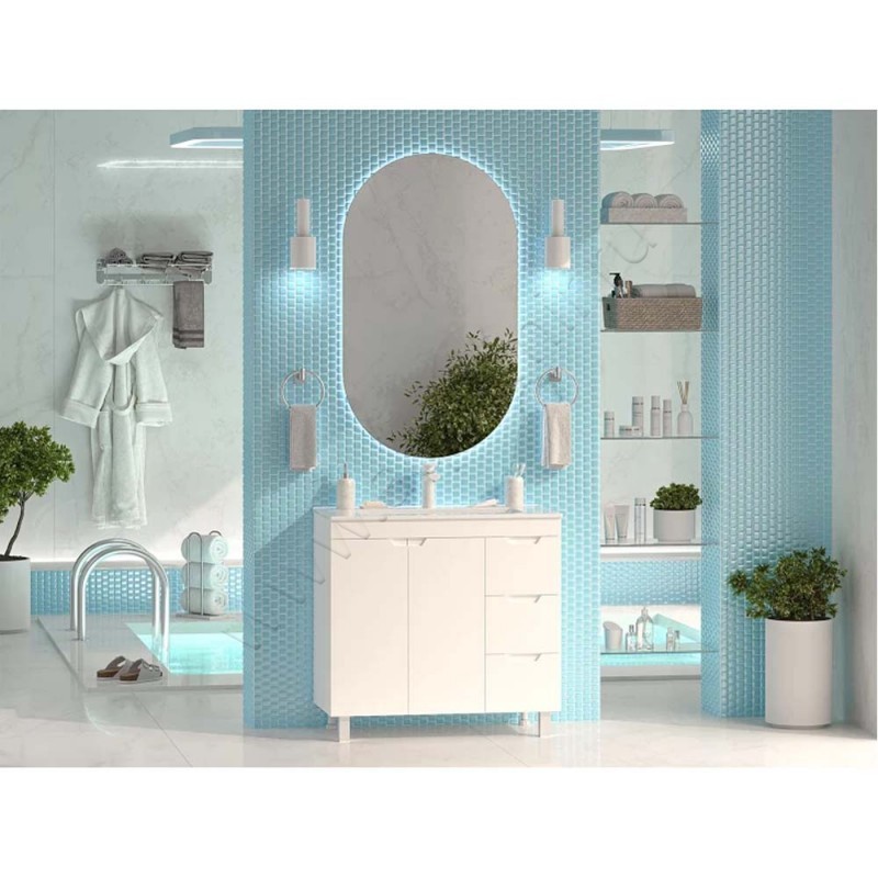 Тумба под раковину Misty Оптима ПОПТ07090011П3Я в интерьере