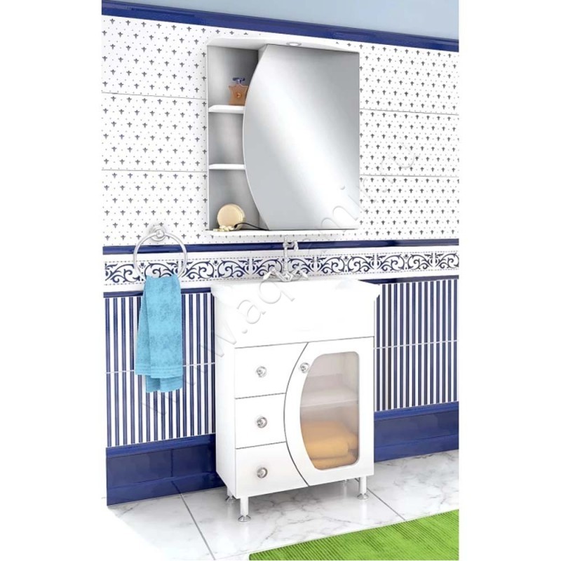 Зеркало-шкаф Runo Линда 00000001082 в интерьере