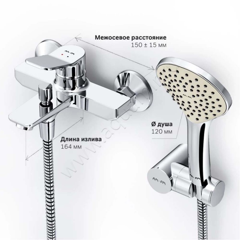 Смеситель для ванны AM.PM X-Joy F85A15000 в интерьере