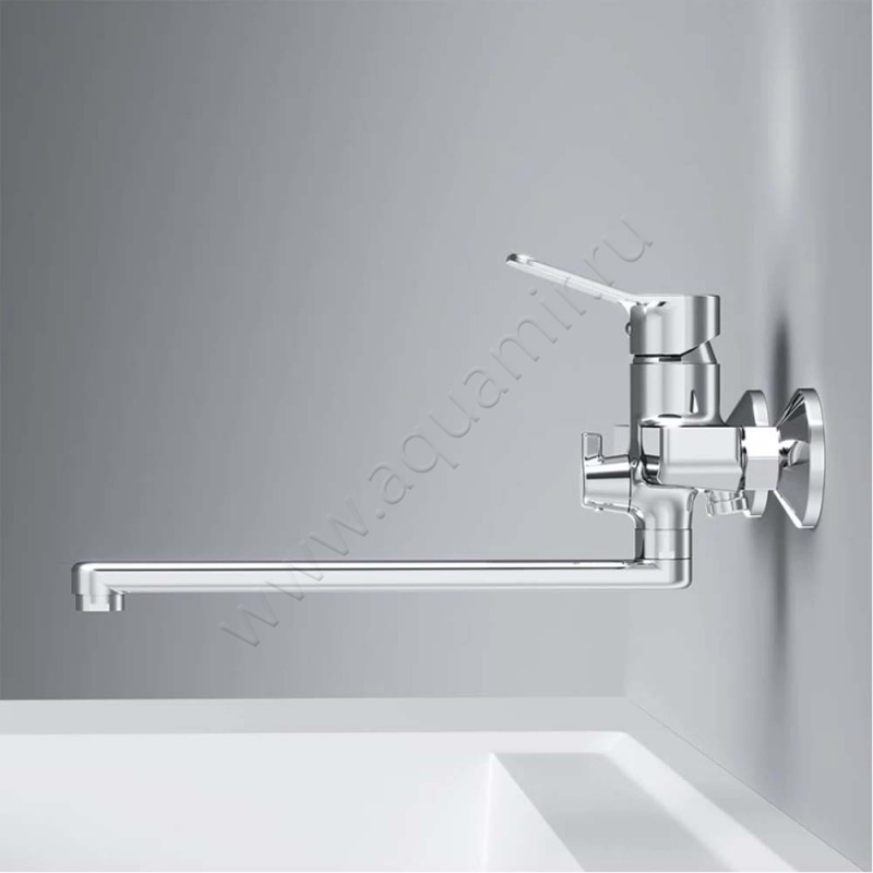 Смеситель для ванны AM.PM X-Joy с длинным изливом, хром F85A90000 в интерьере