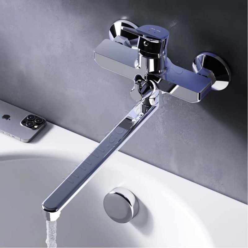 Смеситель для ванны AM.PM X-Joy с длинным изливом, хром F85A90000 в интерьере