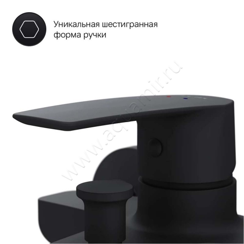 Смеситель для ванны AM.PM Gem черный матовый F90A10022 в интерьере