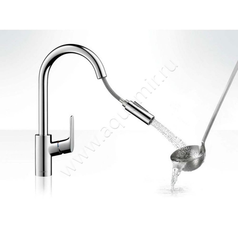Однорычажный смеситель для кухни Hansgrohe Focus M41 хром 31815000 в интерьере