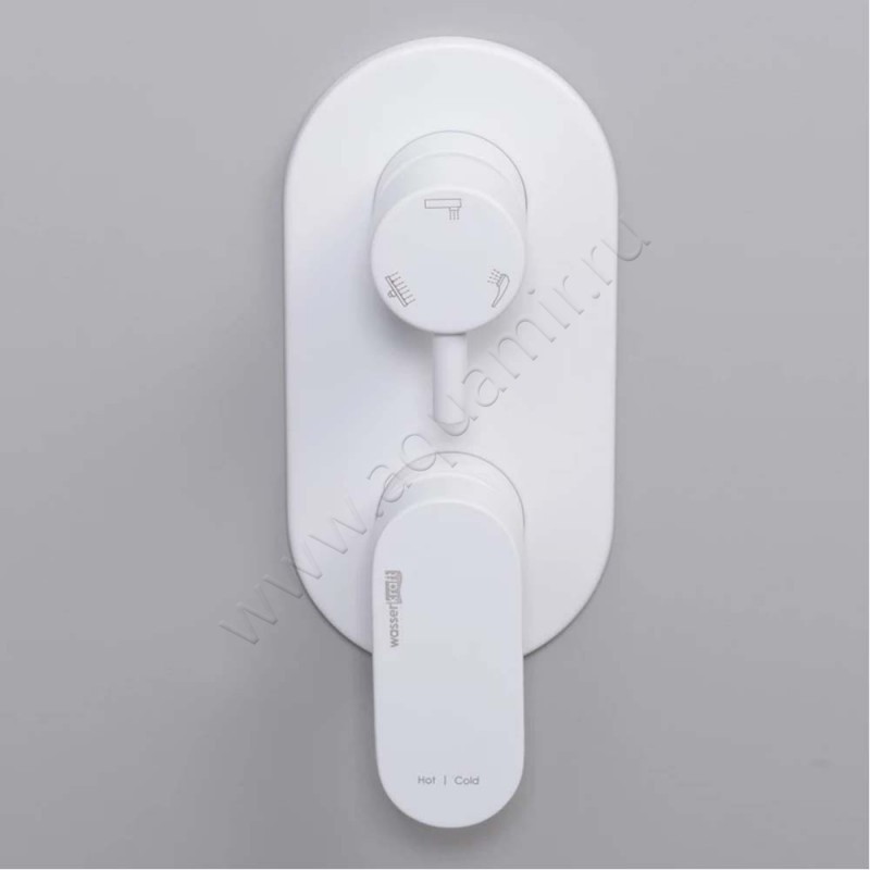 Смеситель Wasserkraft Mindel белый 8571 в интерьере