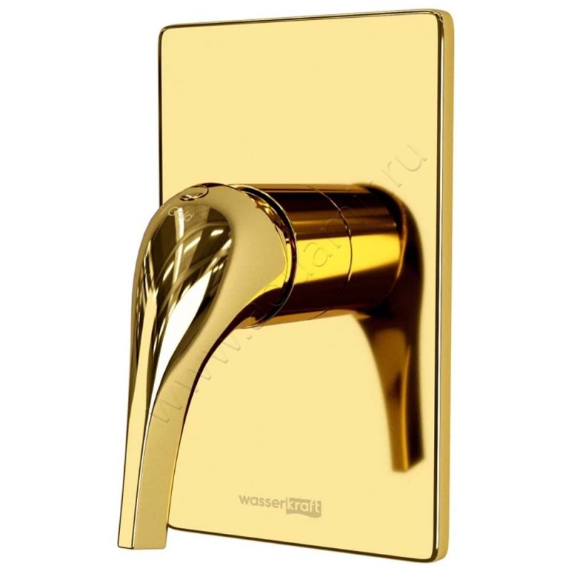 Смеситель Wasserkraft Sauer золото 7151 в интерьере