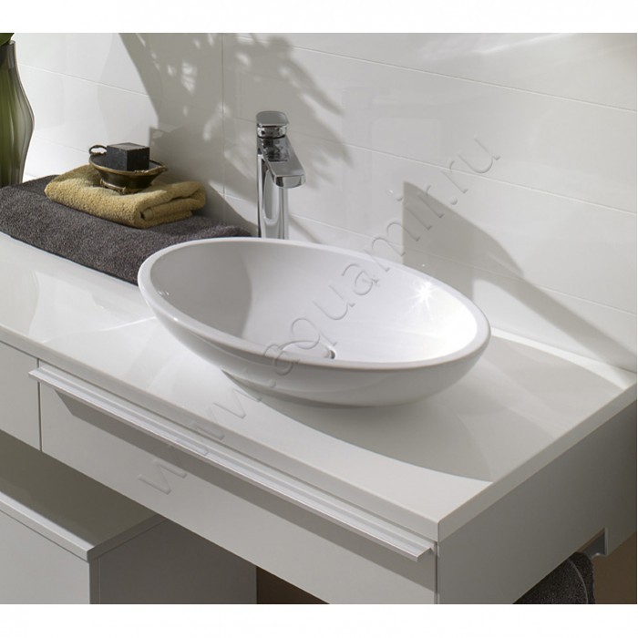 Раковина-чаша накладная Villeroy & Boch Loop & Friends 63 см, фарфор, белый глянец/white alpin 51511001 в интерьере