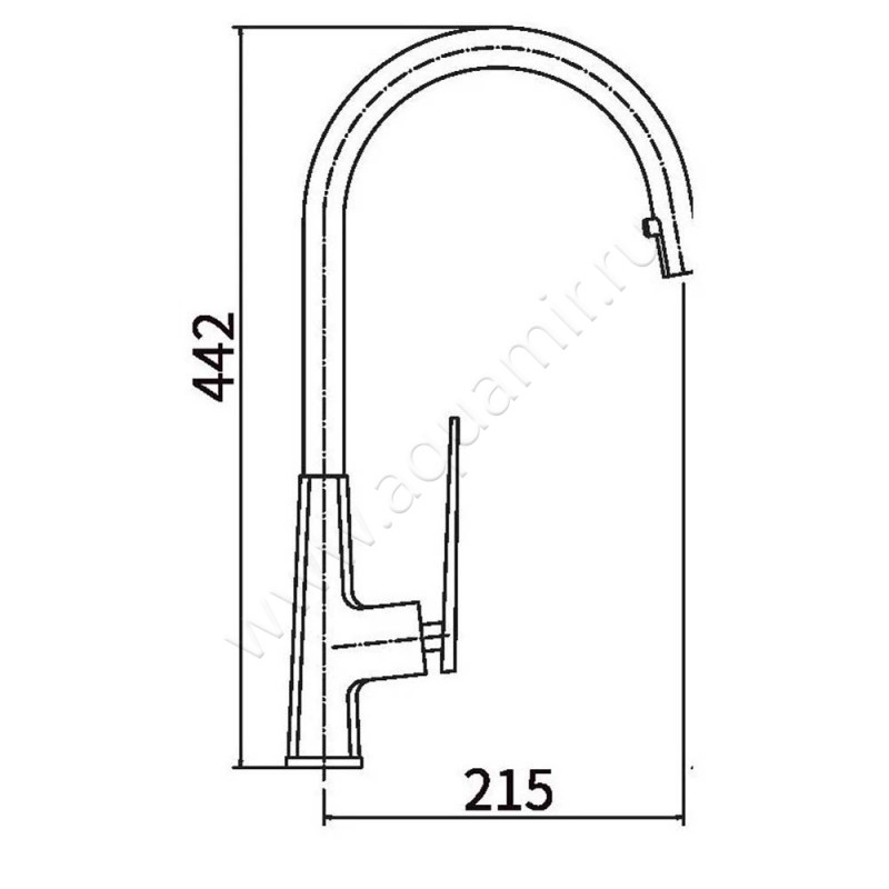 Смеситель для кухни Fashun хром A6057 в интерьере