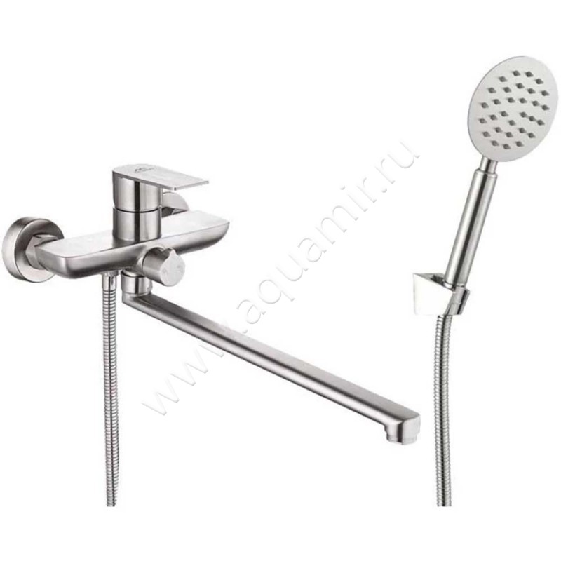 Смеситель для ванны Fashun с душем, с длинным изливом A52219 в интерьере