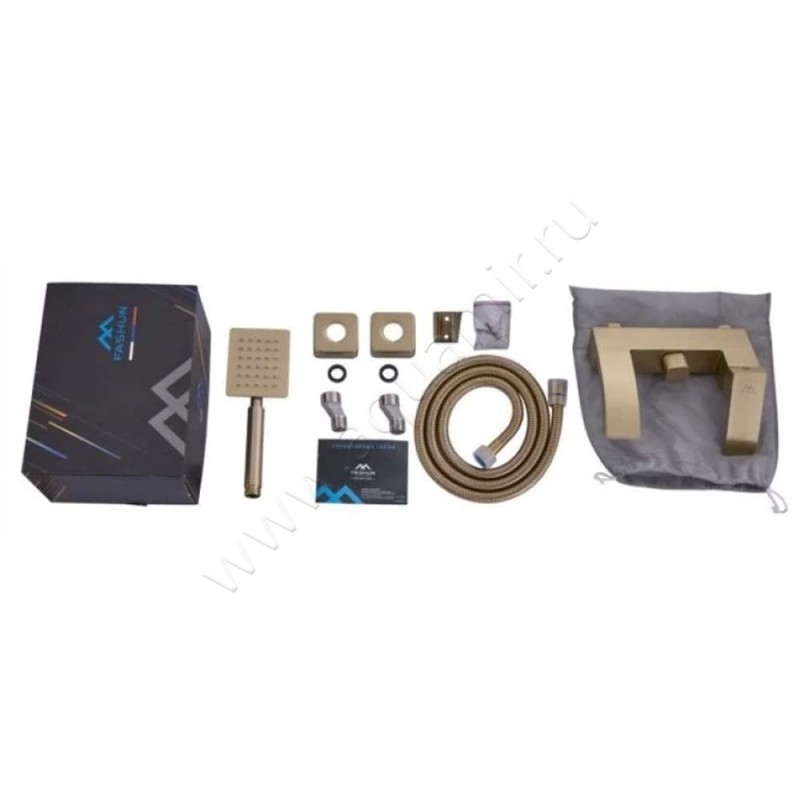 Смеситель для ванны Fashun с душем, бронза матовая A5301821 в интерьере