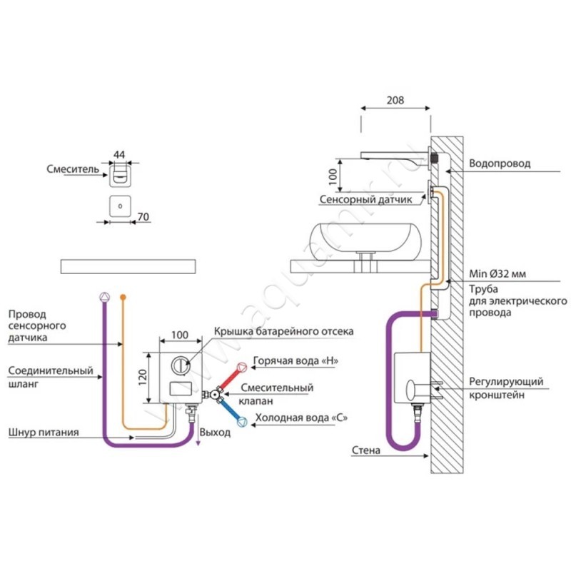 Смеситель Timo Torne сенсорный, черный матовый 437303SM в интерьере