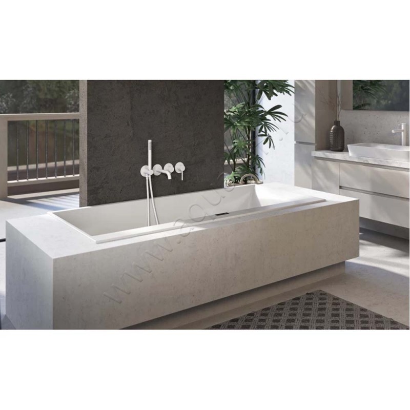 Смеситель Timo Saona с душем, белый матовый 231416YSM в интерьере