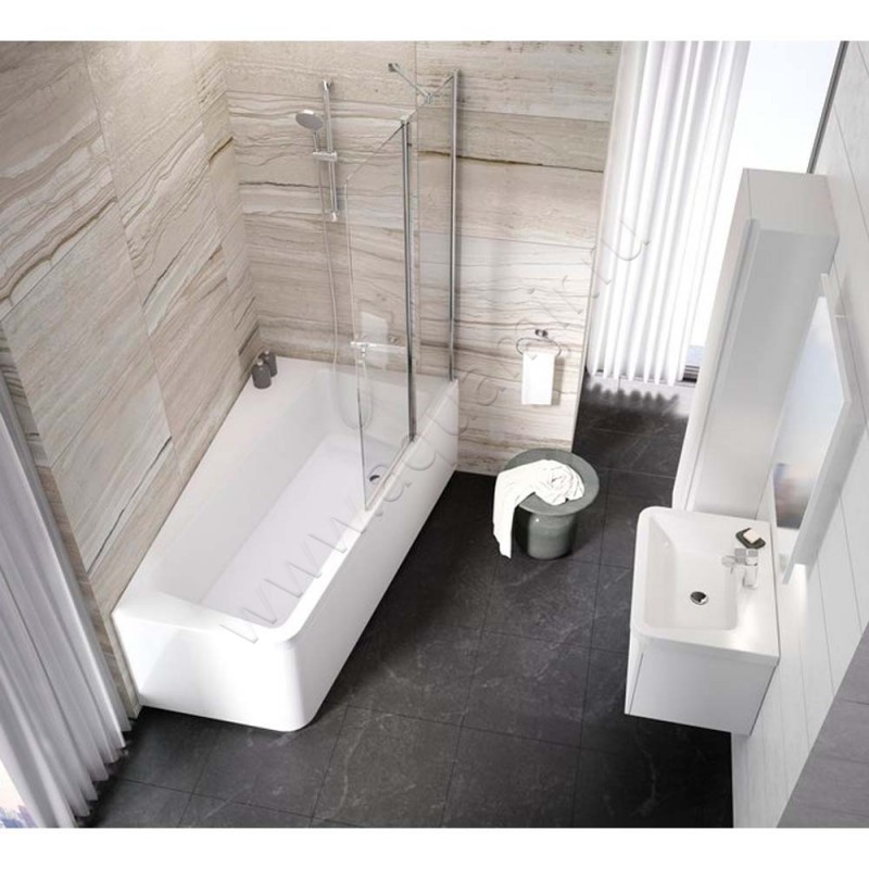 Шторка на ванну Ravak 10 10CVS2-100 7QLA0103Z1 в интерьере