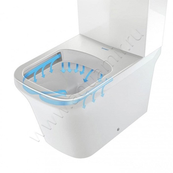 Унитаз-компакт Duravit P3 COMFORTS с крышкой микролифт, 65 см, безободковый, белый 216709000009370000050020490000 в интерьере