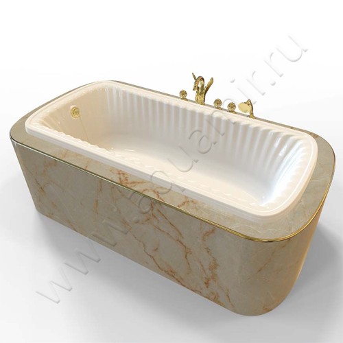 Ванна из литьевого мрамора Migliore Olivia PODIUM 174x83 24380 в интерьере