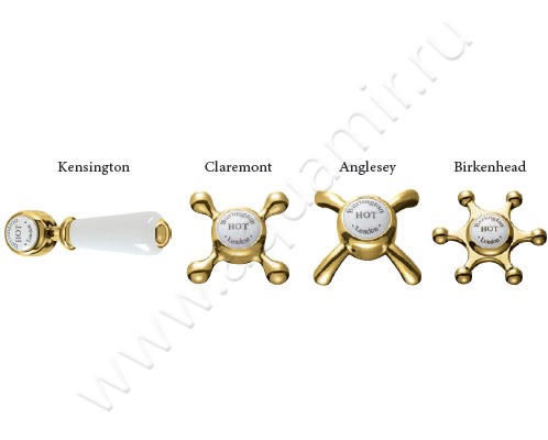 Смеситель для раковины Burlington Claremont T12QTGOL в интерьере