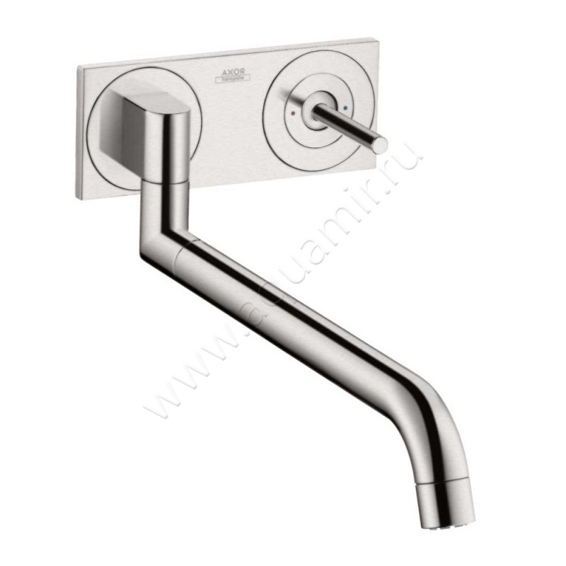 Настенный смеситель для кухни Hansgrohe Axor Uno2 с длинным изливом 38815800 в интерьере