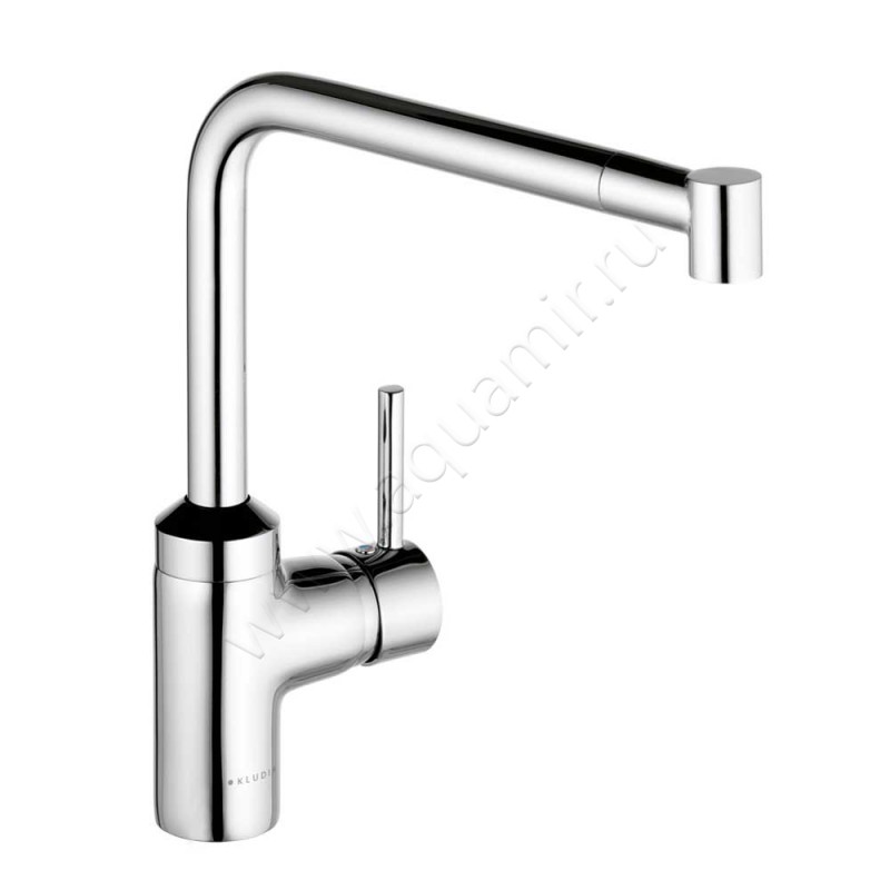 Однорычажный смеситель для кухни Kludi L-INE с длинным изливом, хром 428210577 в интерьере