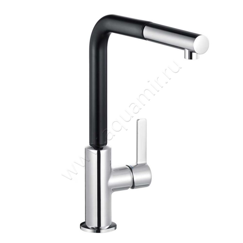 Однорычажный смеситель для кухни Kludi L-LINE S черный/хром матовый 408518775 в интерьере