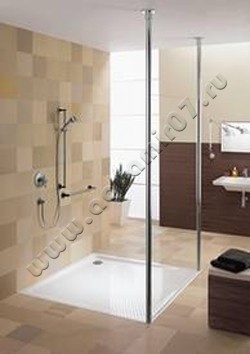 Стальной душевой поддон Kaldewei Superplan 120x75 430300010001 в интерьере