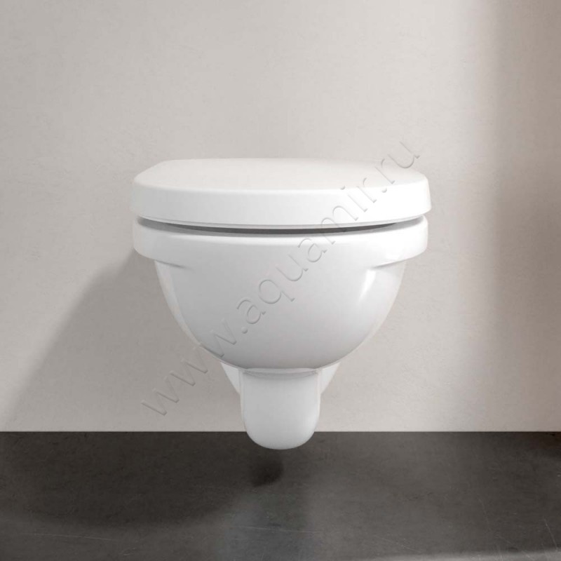 Унитаз подвесной Villeroy & Boch O.NOVO 56 см, белый, с покрытием ceramicplus 566010R1 в интерьере