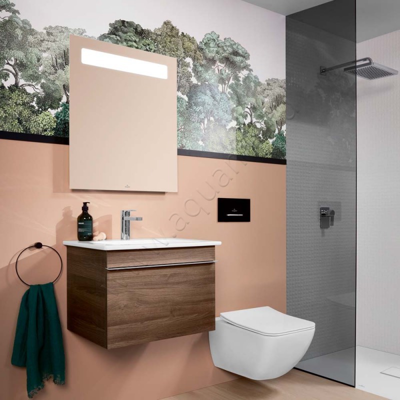 Унитаз подвесной Villeroy & Boch VENTICELLO 56 см, безободковый, белый 4611R001 в интерьере