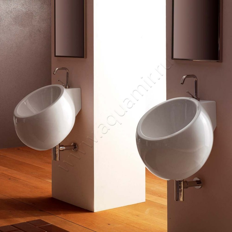 Рукомойник подвесной Scarabeo Planet 42 см 8100 в интерьере