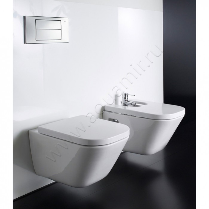 Унитаз подвесной Roca THE GAP 54 см, безободковый, белый 734647L000 в интерьере