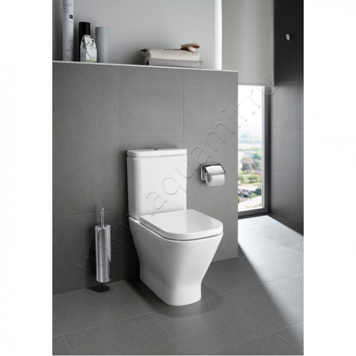 Унитаз напольный Roca THE GAP 60 см, безободковый, белый 734273700H в интерьере