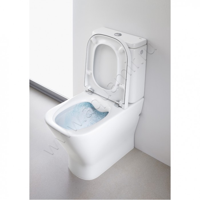 Унитаз напольный Roca THE GAP 60 см, безободковый, белый 734273700H в интерьере