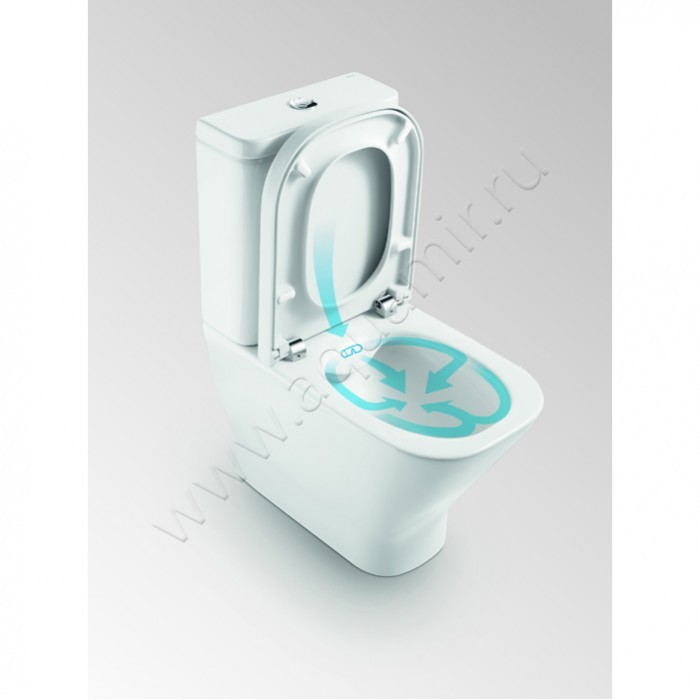 Унитаз напольный Roca THE GAP 60 см, безободковый, белый 734273700H в интерьере