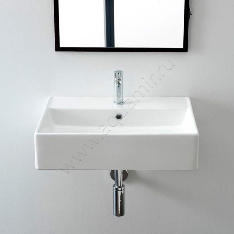 Раковина-чаша накладная с отверстием под смеситель Scarabeo Teorema 60 см 8031R60 в интерьере