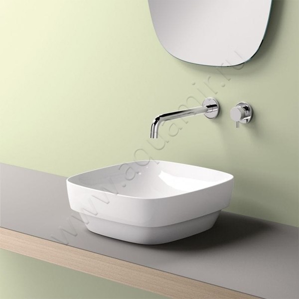 Раковина-чаша накладная Catalano Green 40 см, фарфор, белый глянец/bianco 140AGRLX00 в интерьере