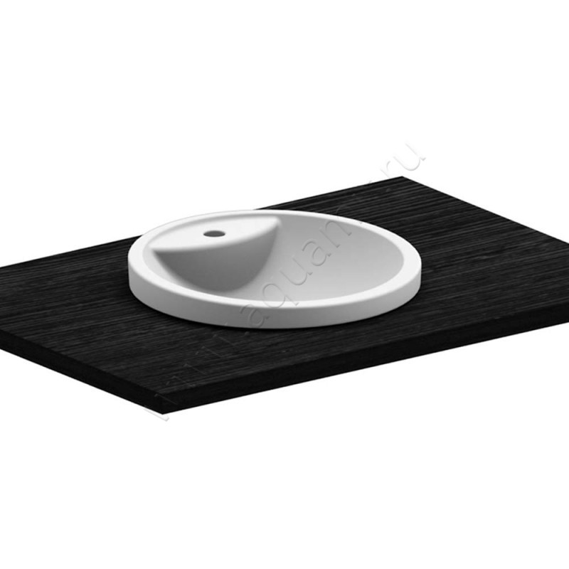 Раковина встраиваемая сверху на столешницу Scarabeo Rondo 48 см 8008 в интерьере