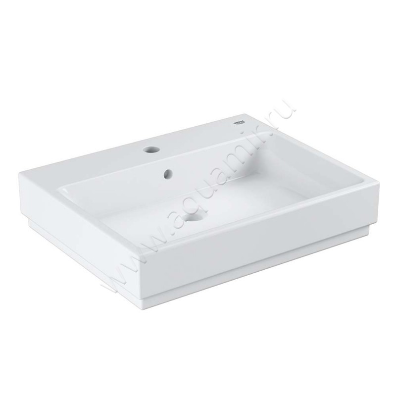 Раковина-чаша накладная с отверстием под смеситель Grohe Cube Ceramic 60 см 3947700H в интерьере