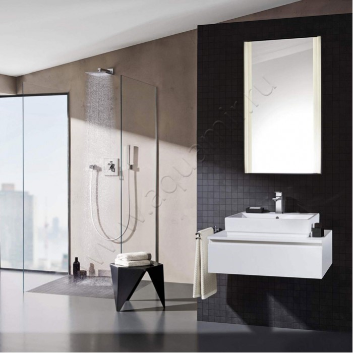 Раковина-чаша накладная с отверстием под смеситель Grohe Cube Ceramic 60 см 3947700H в интерьере