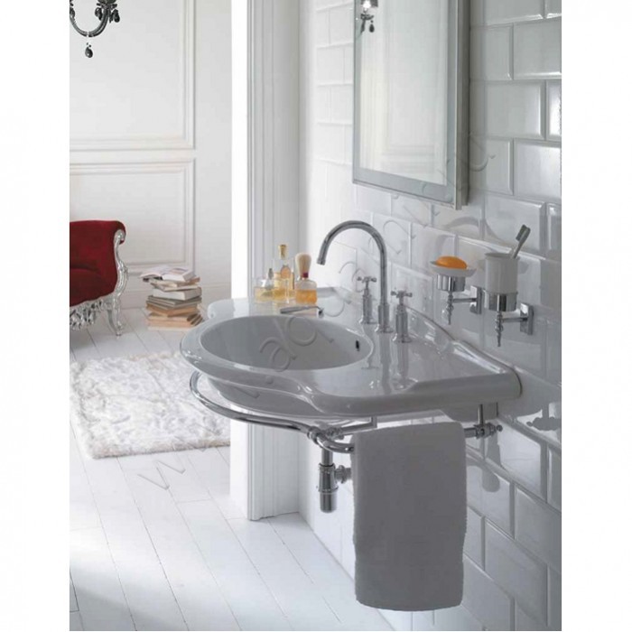 Раковина подвесная Globo Paestum 110 см PA022BI в интерьере