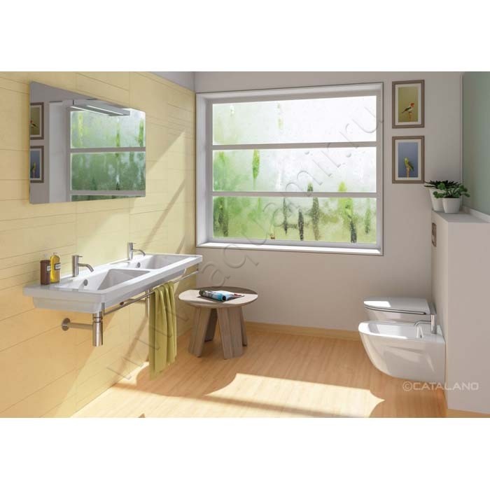 Раковина подвесная Catalano New Light 125 см, фарфор, белый глянец/bianco 1125LI00 в интерьере