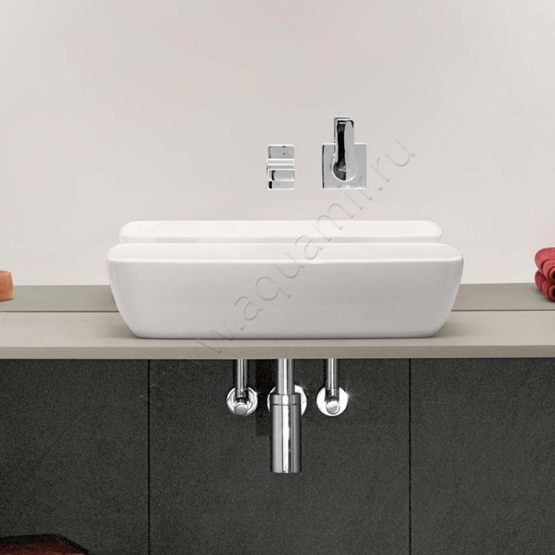 Раковина-чаша накладная Villeroy & Boch Artis 58 см, фарфор, белый глянец/white alpin 41725801 в интерьере