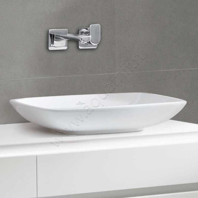 Раковина-чаша накладная Villeroy & Boch Loop & Friends 58,5 см, фарфор, белый глянец/white alpin 515400R1 в интерьере
