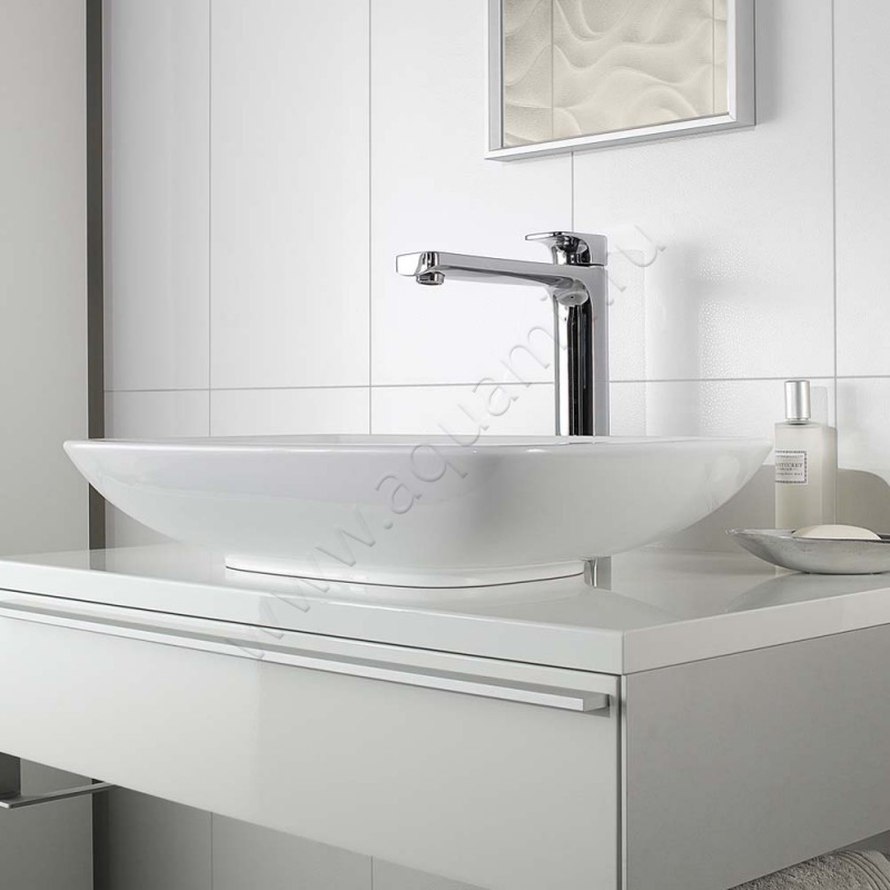 Раковина-чаша накладная Villeroy & Boch Loop & Friends 58,5 см, фарфор, белый глянец/white alpin 515400R1 в интерьере